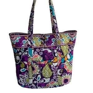 Vera Bradley Plum Crazy Large Multicolor Double-Handle Beach Tote Bag